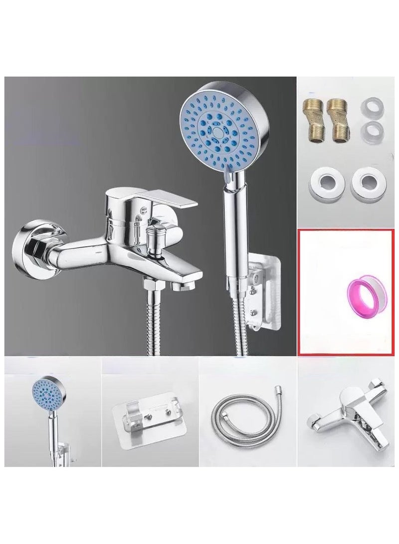 خلاط دش، صنبور حوض استحمام، صنبور دش، هيكل معدني ثقيل، تشطيب فاخر، طقم كامل عالي الجودة